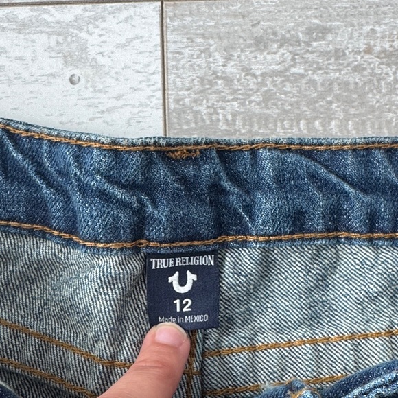 NEW True Religion Denim Jeans Geno Relaxed Slim Fossil Single End Classic sz 12 - Picture 2 of 7